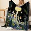 Lightweight Flannel Blanket, Fantasy Mushroom Pattern Soft Warm Plush Throw for Home Decor, Couch, Bed, Car, Halloween & Christmas Gift