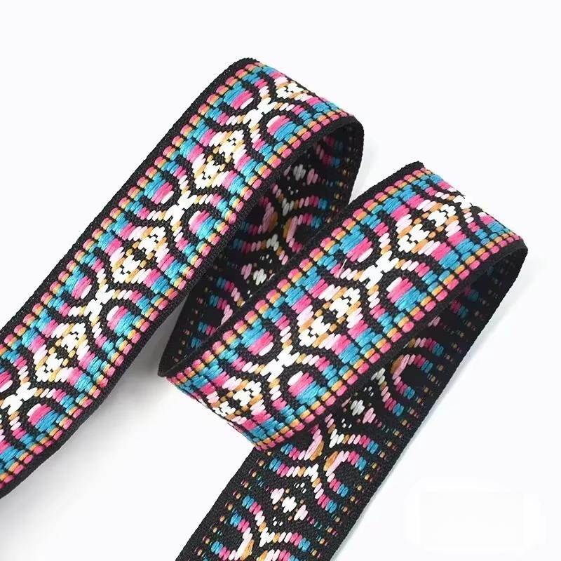 2/5/10Yards Meetee 30mm Polyester Webbing Ethnic Jacquard Ribbon Band Clothing Bags Decor Belt Fabric DIY Sewing Accessories