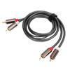 2Pcs RCA Cables Cord 2 To 2 AV 4 Head Power Amplifier Audio Cable for Subwoofers 3.3ft Long