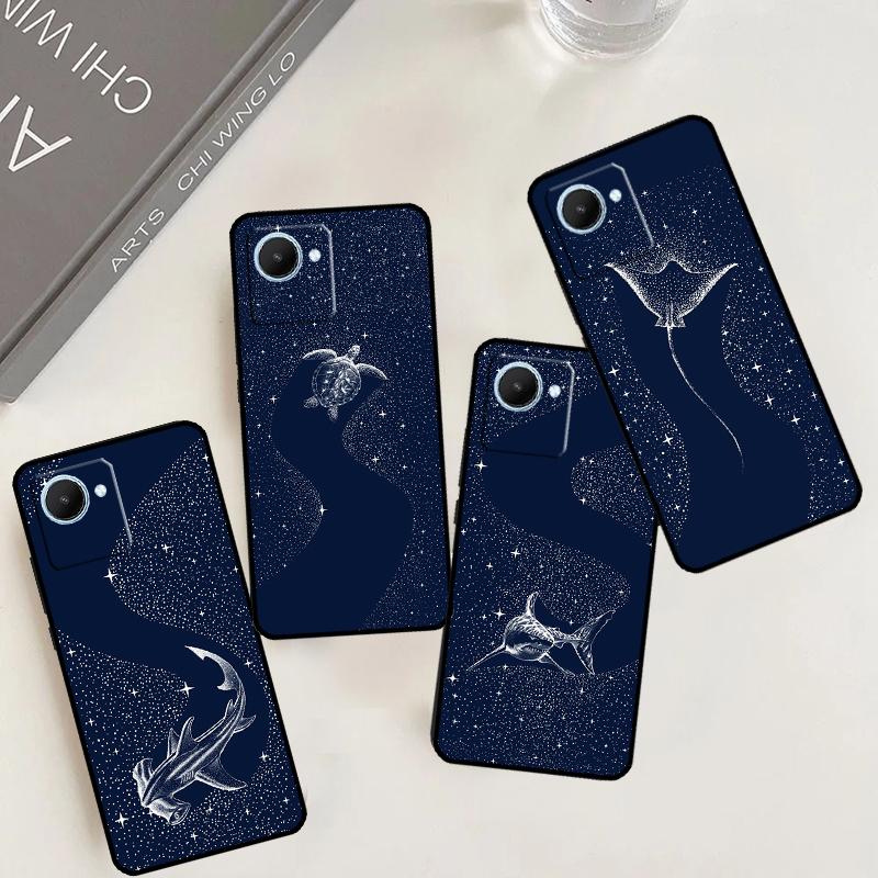 Starry Orca Whale Shark For Realme 11 9 10 12 Pro Plus C55 C53 C51 C33 C31 C30 C25s C21Y C15 GT3 GT5 GT Neo5 Case