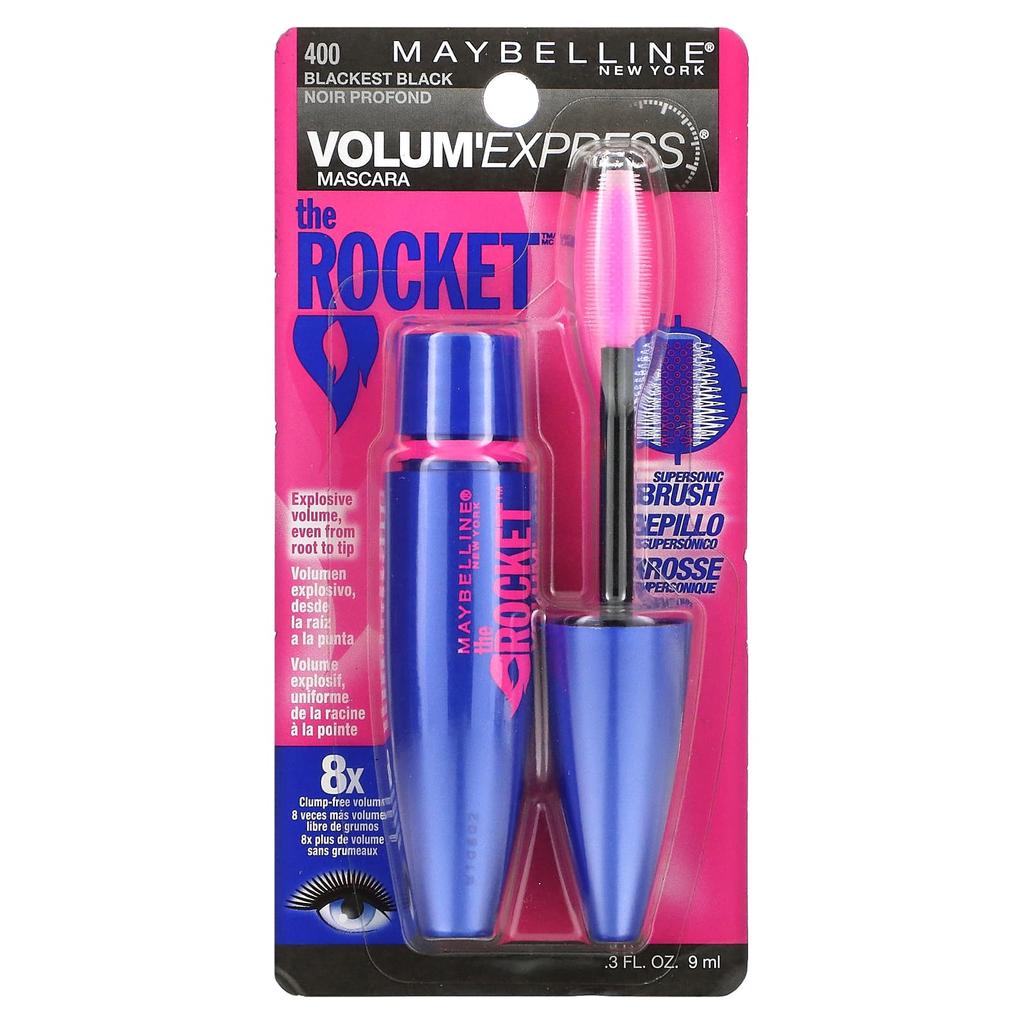 Volume Express, Rocket Mascara, 400 Blackest Black, 9 ml(0,3 fl oz)