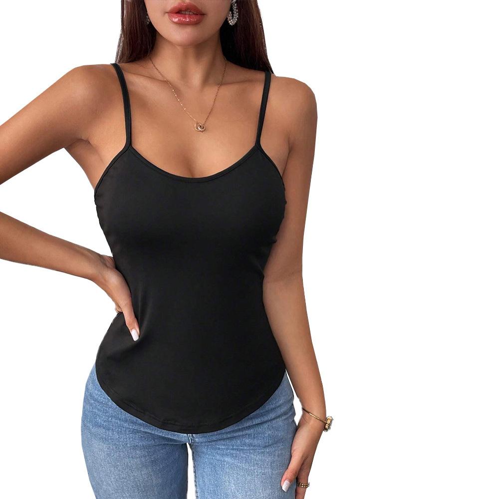 European and American women's clothing sleeveless U-neck fashionable and sexy suspender vest summer new backless slim top