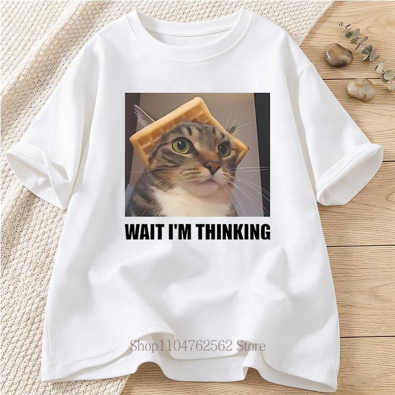 

Funny Cute Cat Graphic Print Tshirts Women Clothing Summer Casual Fashion Streetwear Tops Loose Crew Neck Short Sleeve Tshirts S