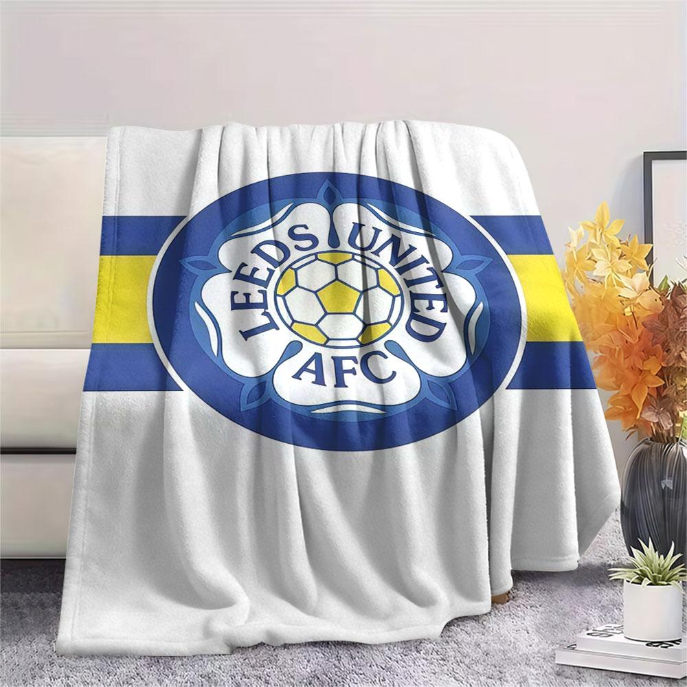 LUFC Logo Blanket, High Quality Comfortable for All Seasons, Home Decor, Warmth and Comfort