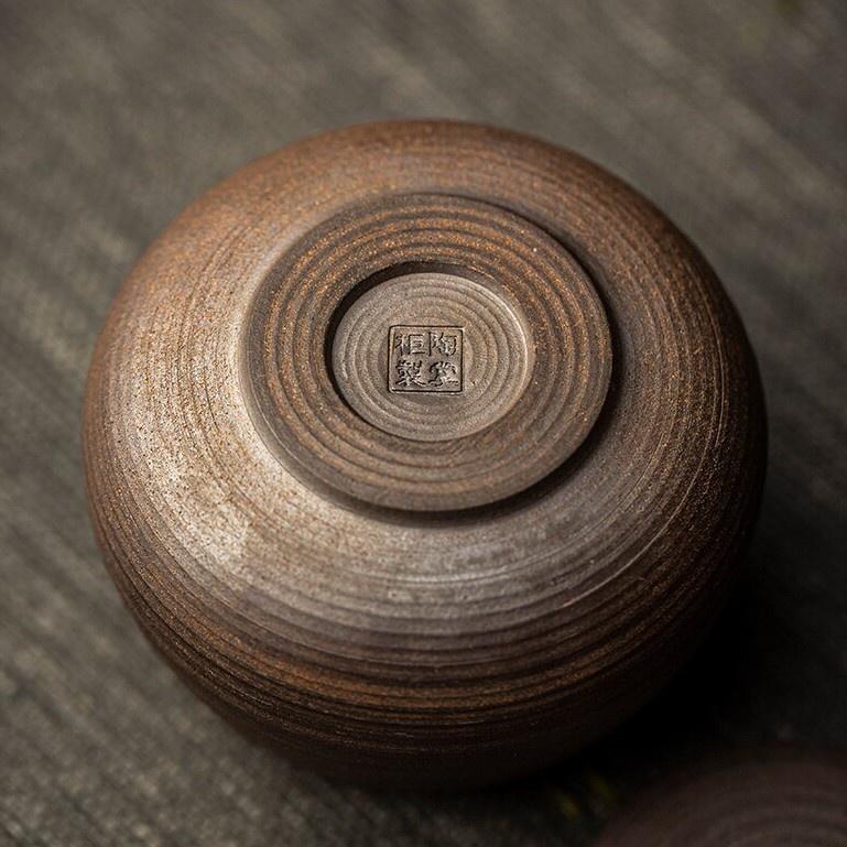 Ceramic Tea Canister Small Sealed Canister Moisture-Proof Storage Canister Coarse Ceramic Jar