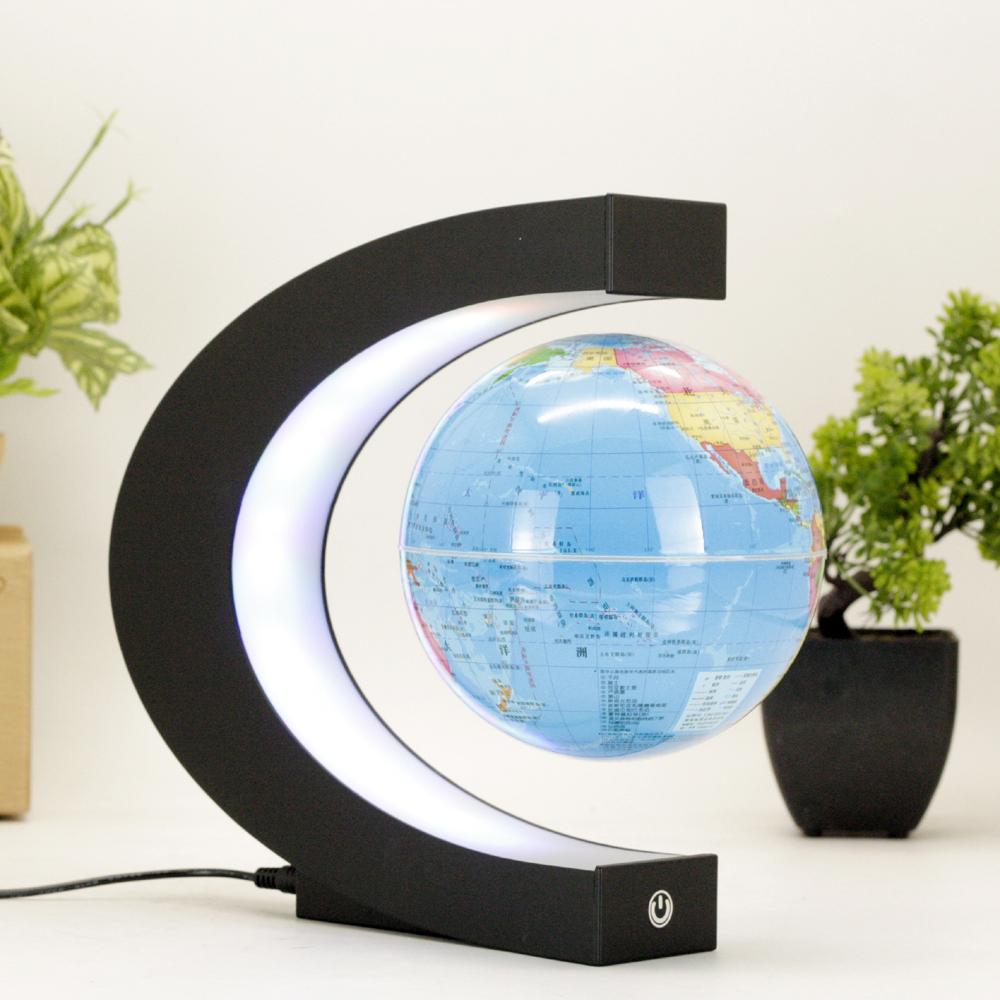 Magnetic Levitation 8inch Globe Home Decor Globe Christmas Gifts Children Birthday Gift Magnetic Floating Rotating Globe 265*110MM