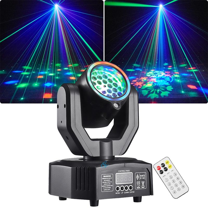 Luz de DJ Super Mini LED RGB 30W Luz de Palco Spot DMX512 Controle Remoto Efeito Laser de Feixe Lâmpada Com Gobo Para Festa de DJ KTV