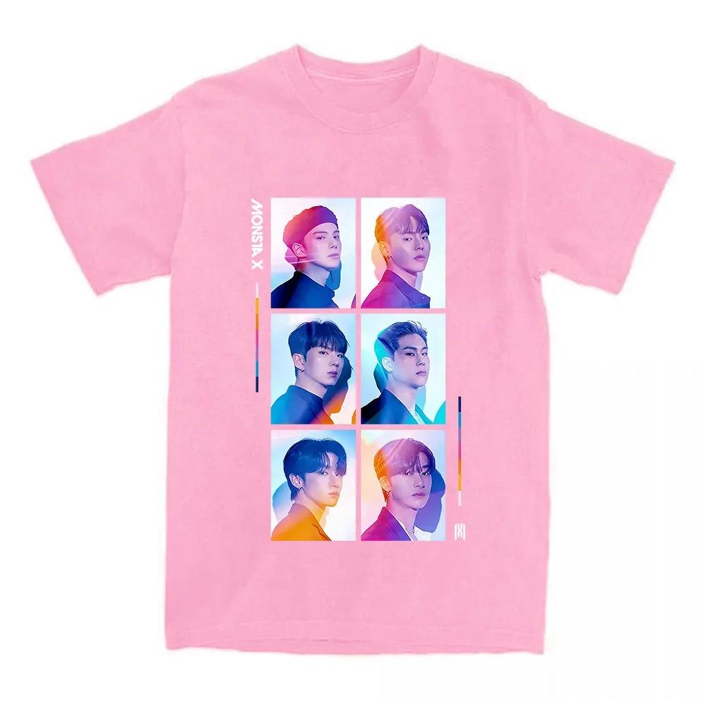 2026 MONSTA XX Foto Design Druck T-Shirt Unisex Streetwear Baumwolle Rundhals Damen_Herren T-Shirts Sommer Locker Koreanische Band Grafik T-Shirt