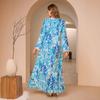 2025 Middle East Women's Summer Long Abaya Dress - Printed Dubai Style