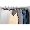 Amber Home Wooden Pants and Skirt Hangers, Set of 10, for Pants and Slacks, Shape-Retaining, Non-Slip, Adjustable, Strong Clips, Wrinkle-Resistant, Ro