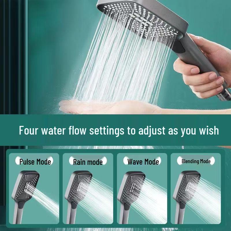 High-Pressure Handheld Rainfall Shower Head with Water Heater and Faucet