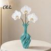 Stilvoller Gartentopf 3D-gedruckte dekorative Vase, verdrehtes Wirbeldesign, minimalistische Tischdekoration, skurrige Hofdekoration, Hydrokultur-Blumenvase