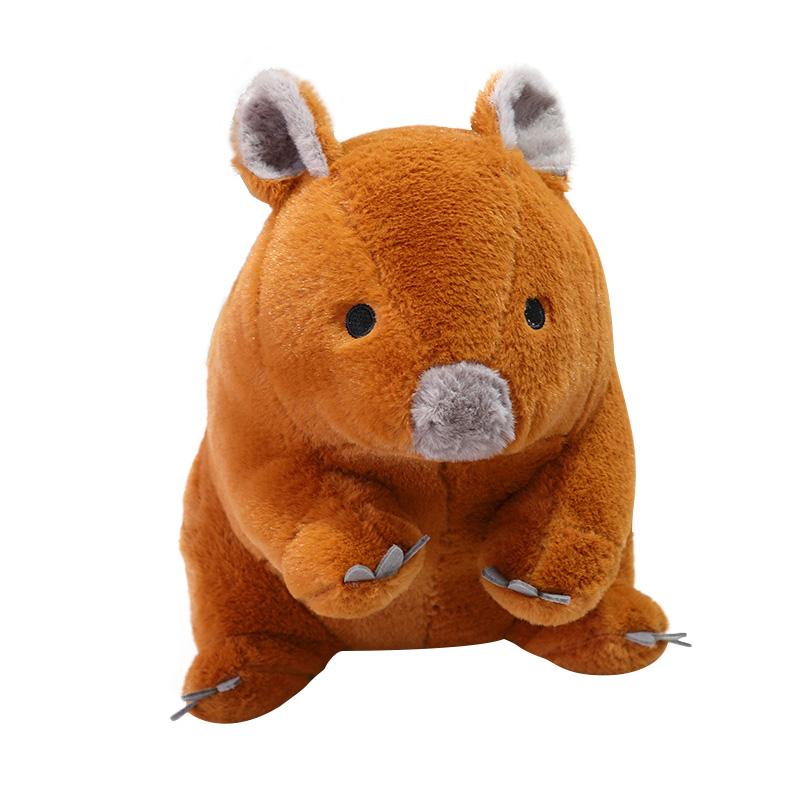 30cm Dikke Bruine Wombat Beer Pluche Speelgoed Gevuld Cartoon Dier Pluizige Pluche Man Verjaardagscadeau 30x20x20cm