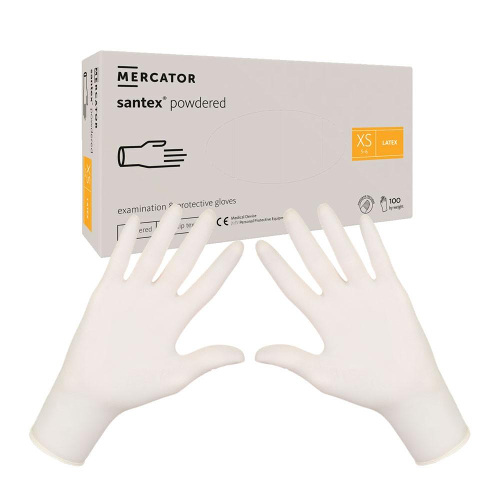Santex Powdered Finger Txt Latex Gloves 100 Pieces