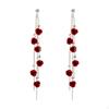 Rose Earrings, Drop Stud Statement Jewelry Trendy Long Tassel Earring,