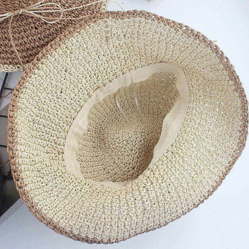 Women's Grass Hat Korean Version Versatile Travel Sun Protection Sunshade Hat Travel Sun Hat Beach Hat