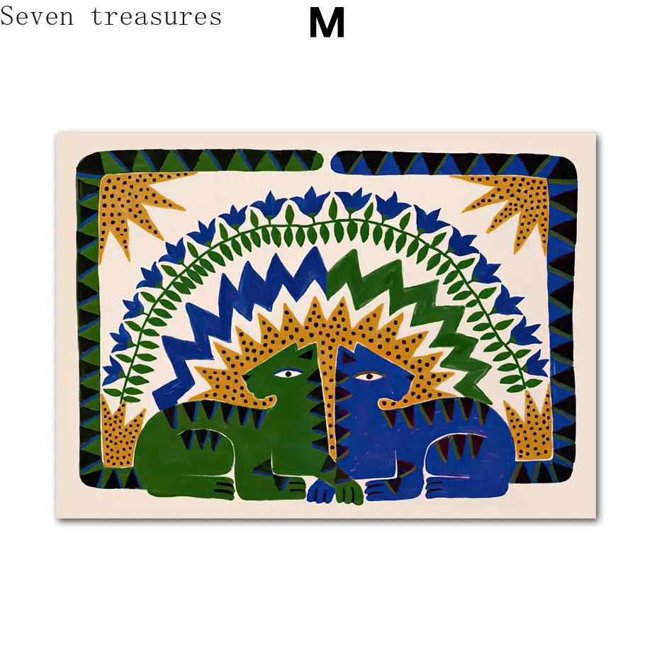 

Красочный Абстрактный Древний Египет Змея Леопард Женщина Настенное Искусство Холст Постеры И Принты Настенные Картины Для Декора Спальни Живопись 21x30cm No Framed