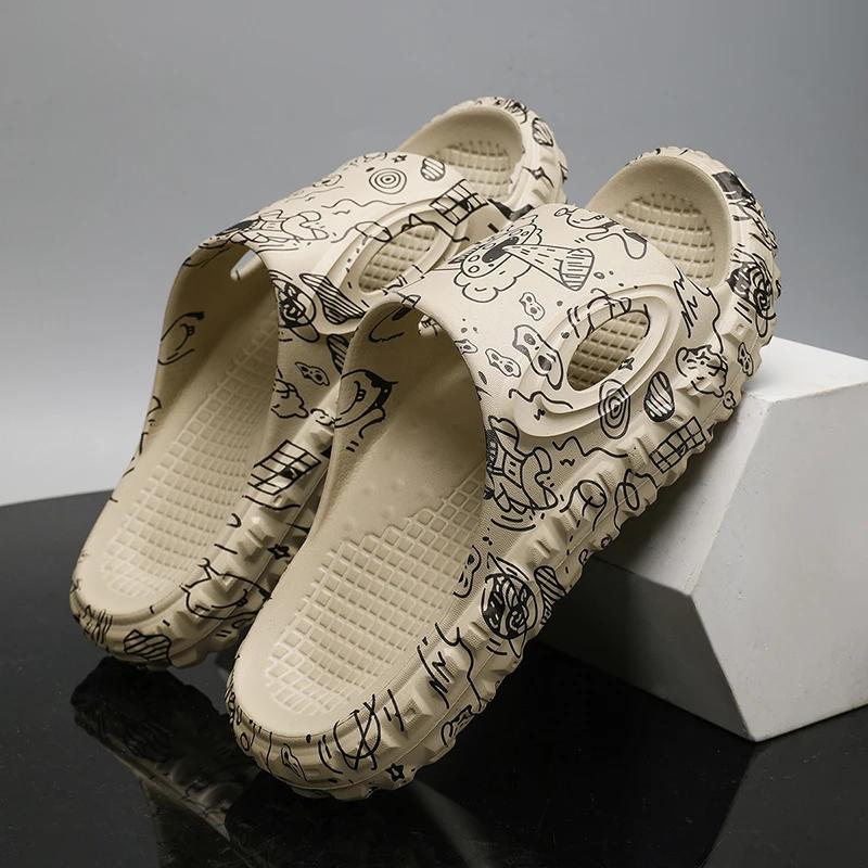 Fashion Men Slippers Lightweight Beach Sandals Non-Slip Eva Men Indoor Bathroom Slippers Outdoor Comfortable Flip Flop