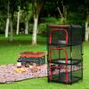 Camping Dry Net 4 Layer Foldable Drying Rack with Carry Bag Multifunctional Mesh Storage Basket for Outdoors Camping