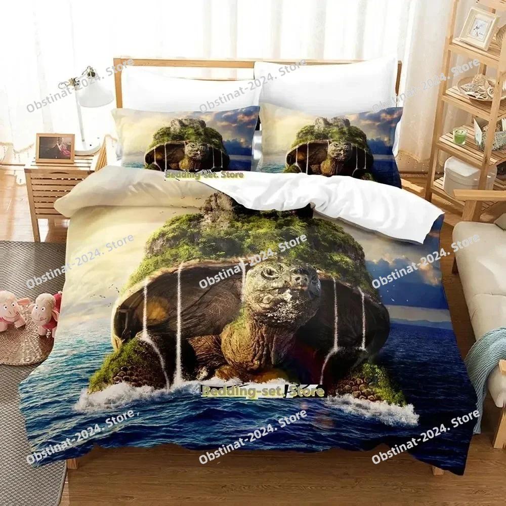 3D Print World Turtles Turtle Island Bedding Set Duvet Cover Bed Set Quilt Cover Pillowcase Comforter king Queen Size Boys Adult