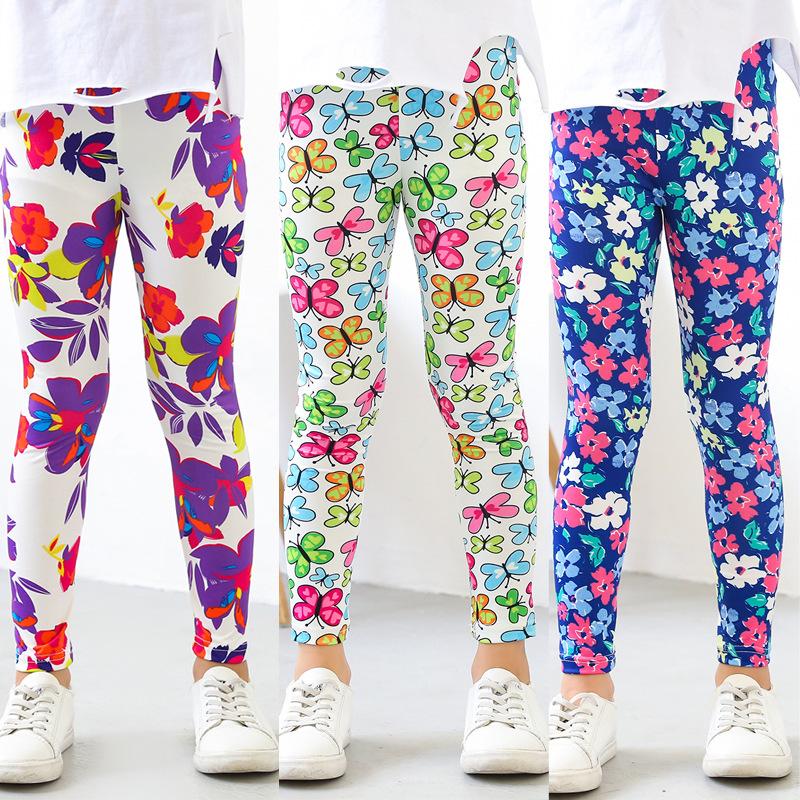 Wish Girls' Leggings Spring and Autumn Thin Children's Elastic Printed Pants Korean Style Medium