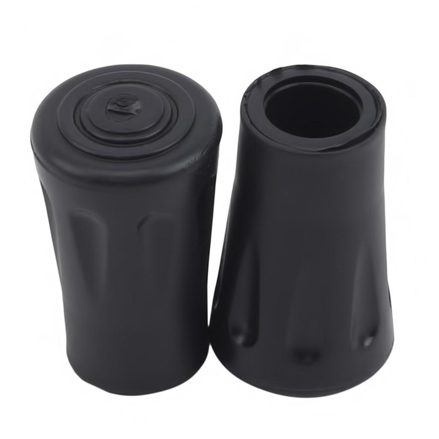 Utomhus Vandringsstav Gummi Fotskydd Svart Universellt Halkfritt Runt Huvud Vandringsstav Tillbehör Fotskydd