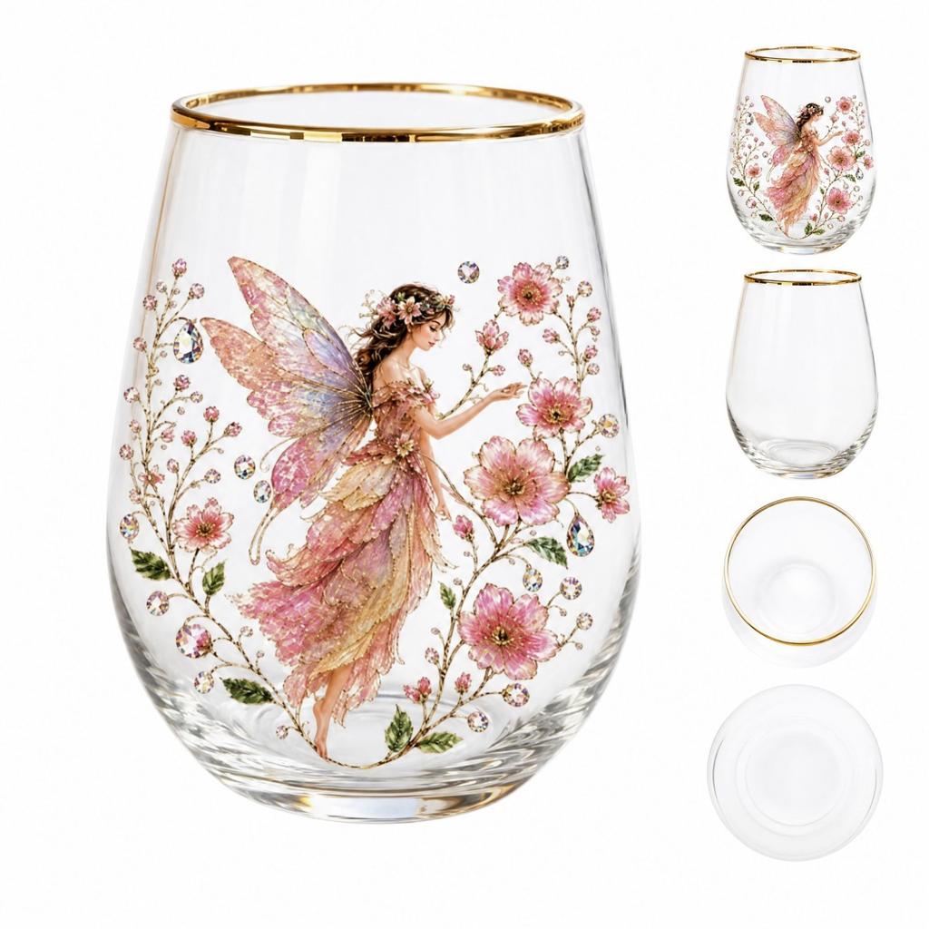 Printed Glass Cup for and Beverages, Household Drinkware for Daily Kitchen Use
