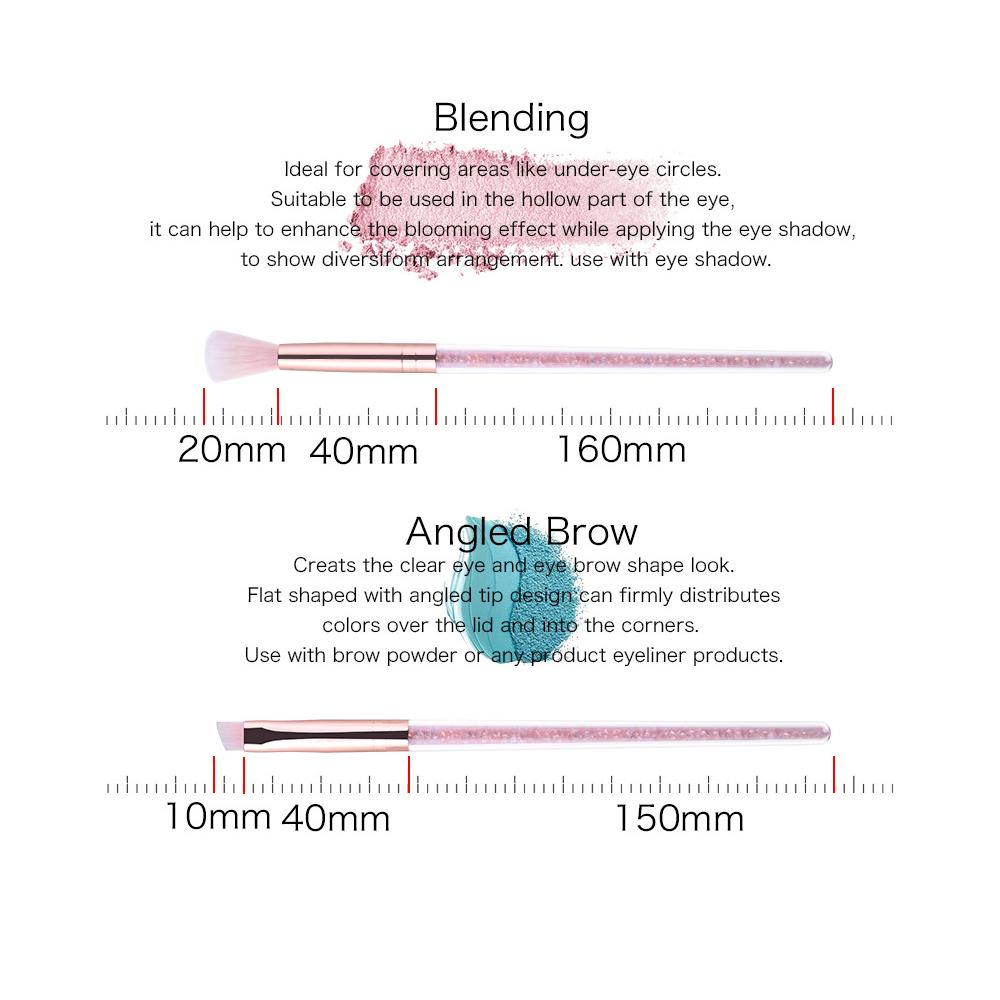 Set de pensule pentru fard de ochi pentru fard de obraz Inner Drill Crystal Pink Pensie de machiaj Punga de depozitare Pensula pentru fond de ten Instrumente de machiaj