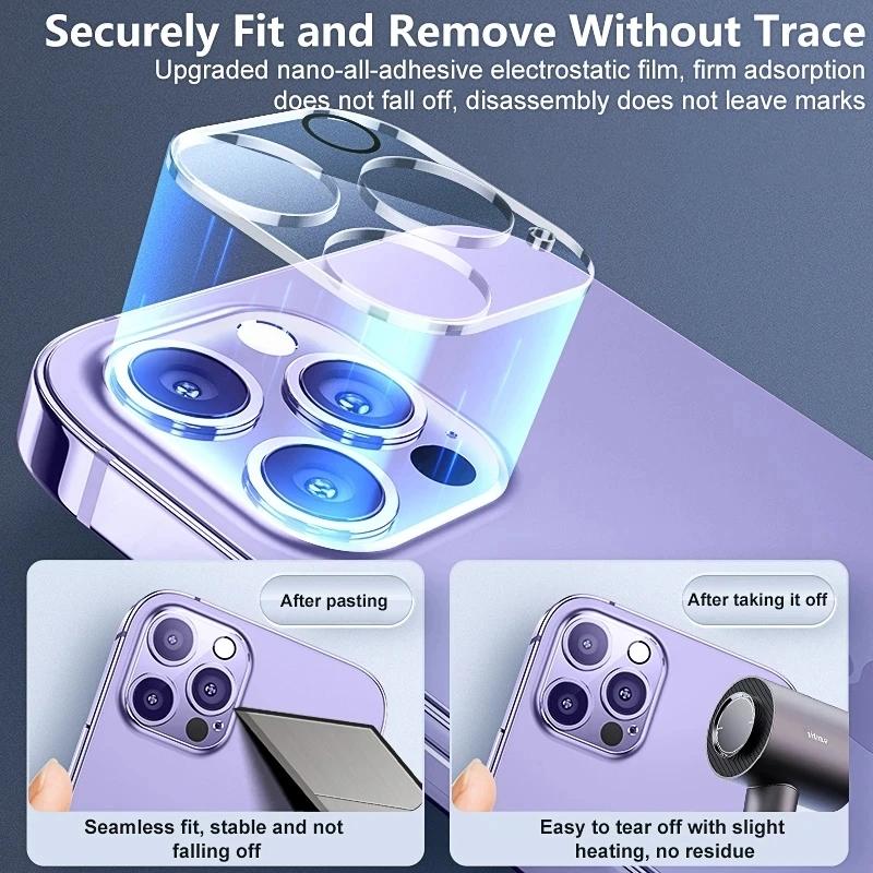 2 STK 2 STK for iPhone 14 Pro Max 14Plus 14 kameralinse heldeksel Beskyttende herdet glass skjermbeskytter for iPhone 13 Pro Max 12 Mini 11 Pro