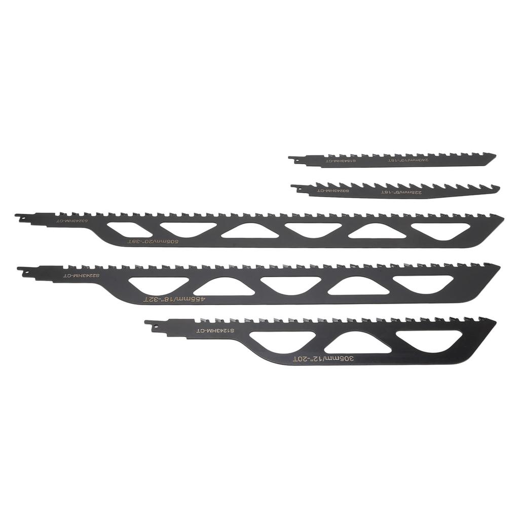 5Pcs Reciprocating Saw Blades Set Metal Coarse Fine Tooth Tipped Cutting for Woodworking Pruning 9