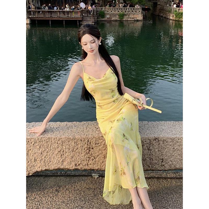 Elegant Floral Maxi Dress - Summer Sexy Beach Vacation Outfit