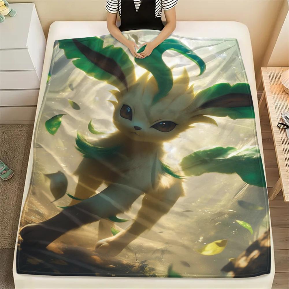 Eevee pattern Flannel Blanket, High quality Comfortable for All Seasons, Home Decor, Warmth and Comfort, Perfect for Gifts.