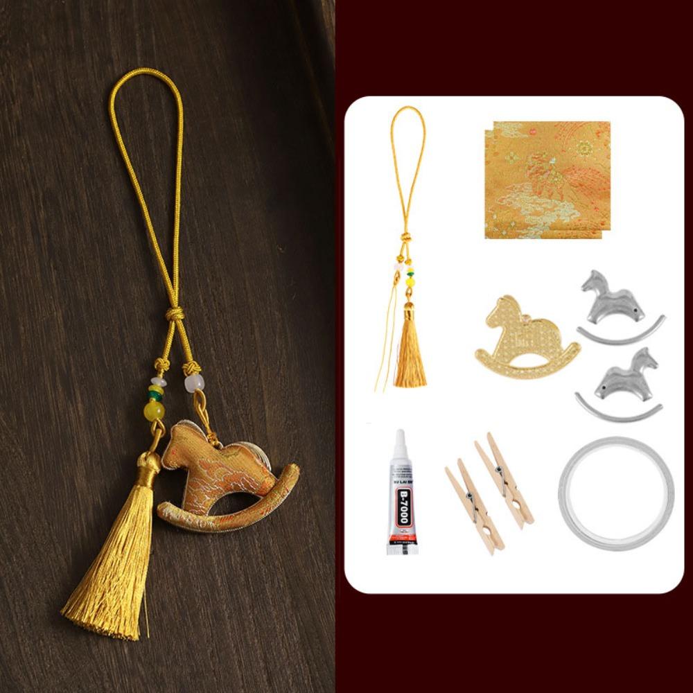 Good Luck DIY Zodiac Horse Keychain Tassel New Year Pendant Bag Charm