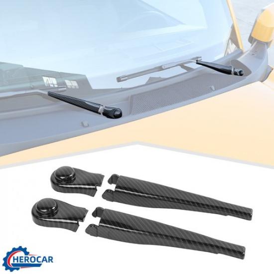

4x Carbon Fiber Front Window Windshield Wiper Blade Cover Trim for Ford Bronco