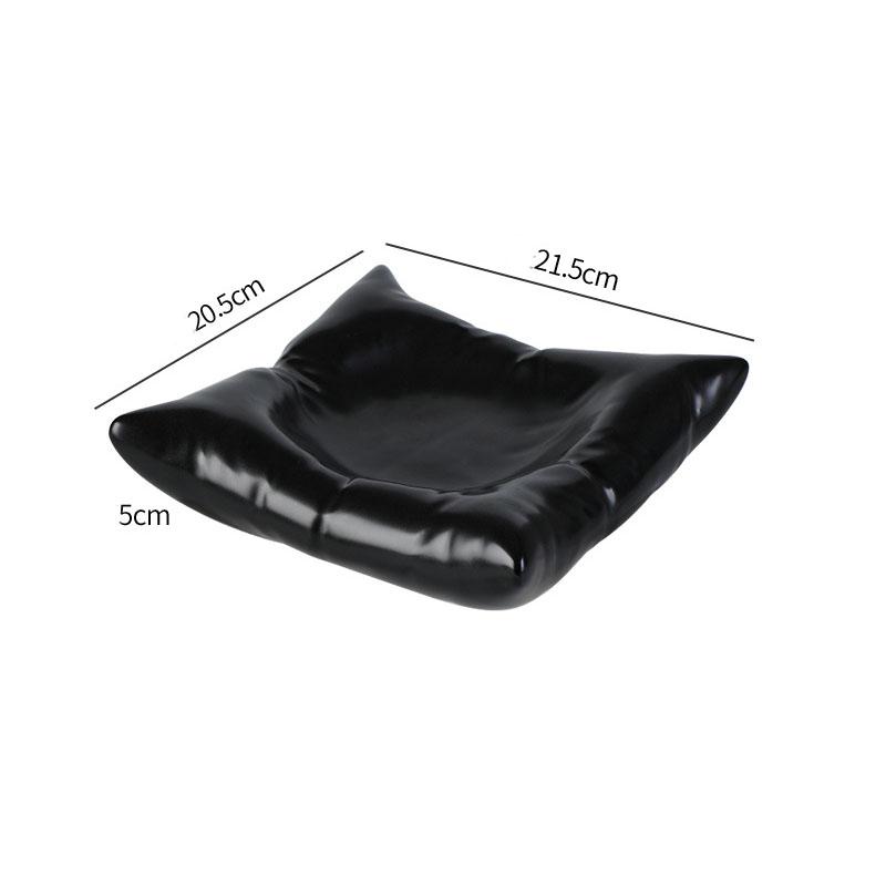 Kreativer Keramik Salatteller Küchengeschirr Speiseteller Pasta Steak Dessertteller Kissenförmige Dessertschale Salatschüssel