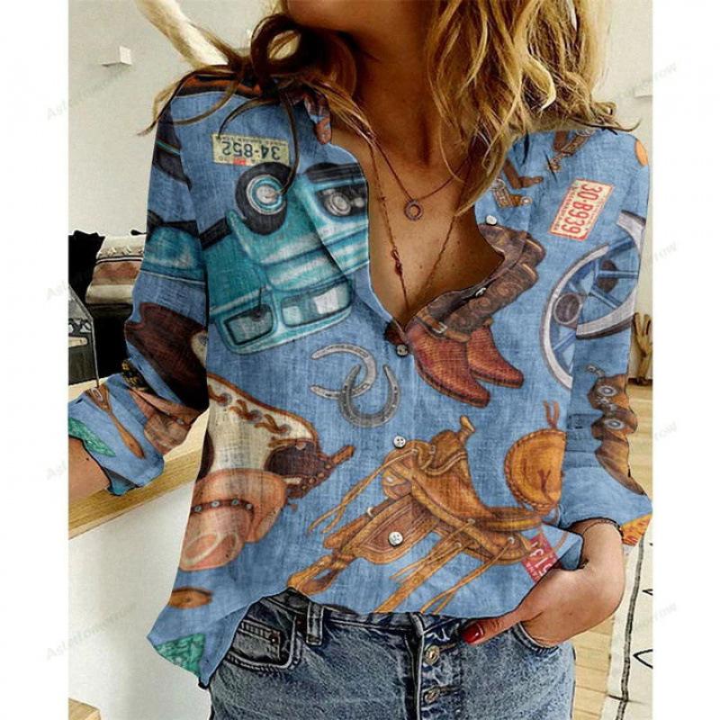 Chic Long-sleeve Butterfly Print Shirt, Ideal for Casual and Stylish Daily Wear.