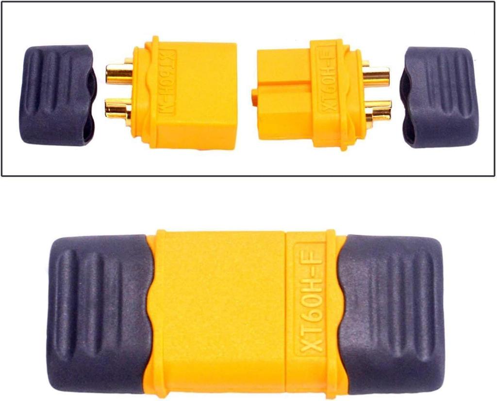15PCS XT60 / XT60H Male and Female Connector Set with Housing Cover | For LiPo Batteries and FPV Drones | Yellow Color