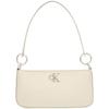 Calvin Klein Fashion Classic Minimalist Metal Letter Zipper Mixed Material Shoulder Bag Medium Women Bags Milk-White DH3237-67U