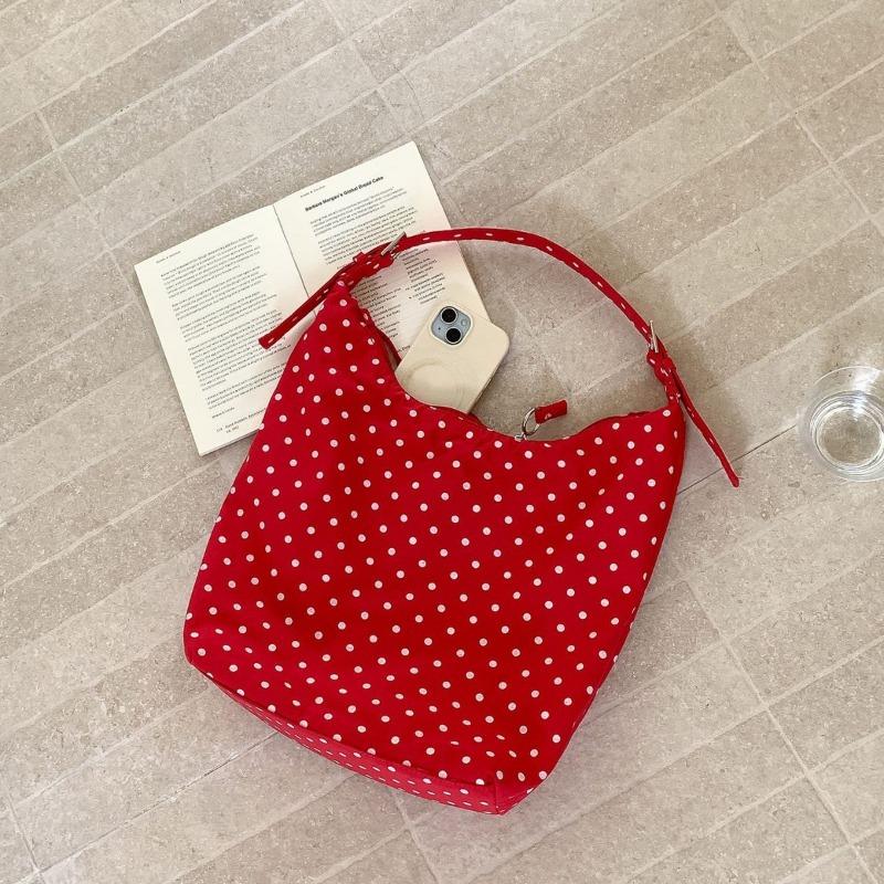 New casual polka dot bag women's cotton cloth trend original large-capacity tote bag lazy commuter shoulder bag women