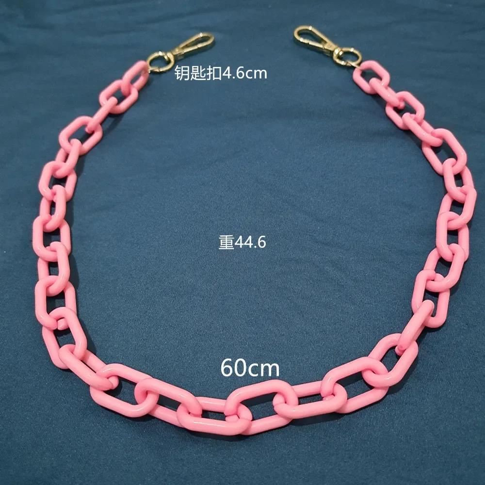 Hip Hop Punk Belt Chain Key Chain Ring Women Men Multicolor Resin Circle Heart Pendant Waist Chain Bag Car Jeans Skirts Pants