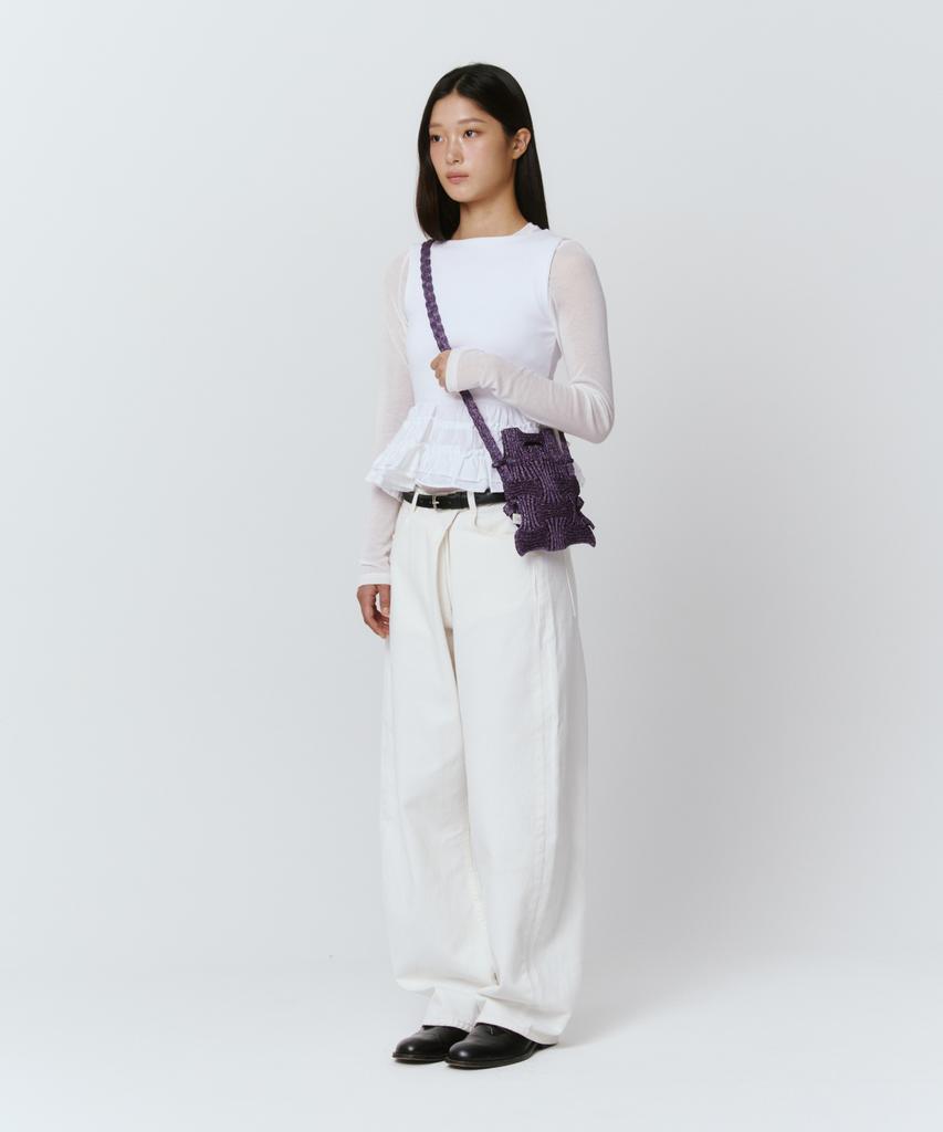 Pleatsmama Mini Crossbow Bag Glitter Deep Purple