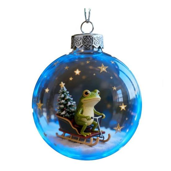 2026 Christmas Ball Ornament Set Handcrafted 3D Frog Ornament Different Frogs Theme Holiday Decorations