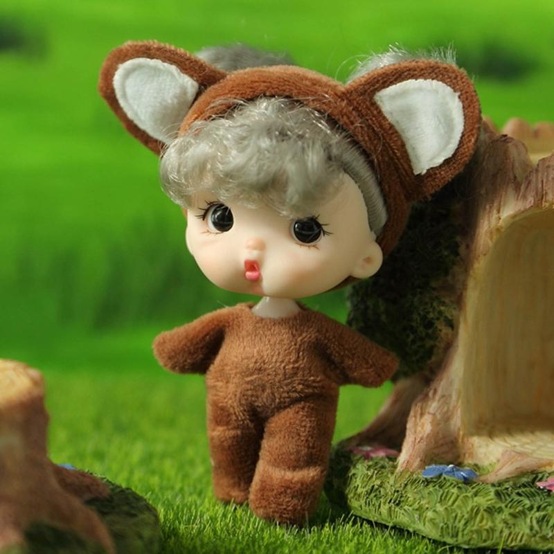 Tiny Doll Plastic Mini Doll with Small Clothes for Girls 4" Little Doll Reborns Baby Gift Bag Decors Accessory