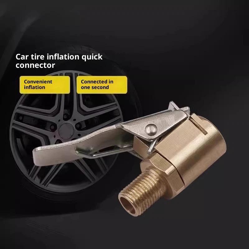 Universal Brass Locking Tyre Air Chuck Clip Adapter High Pressure Quick Inflation Adapter for Auto Truck Bike Tire Repair Kits