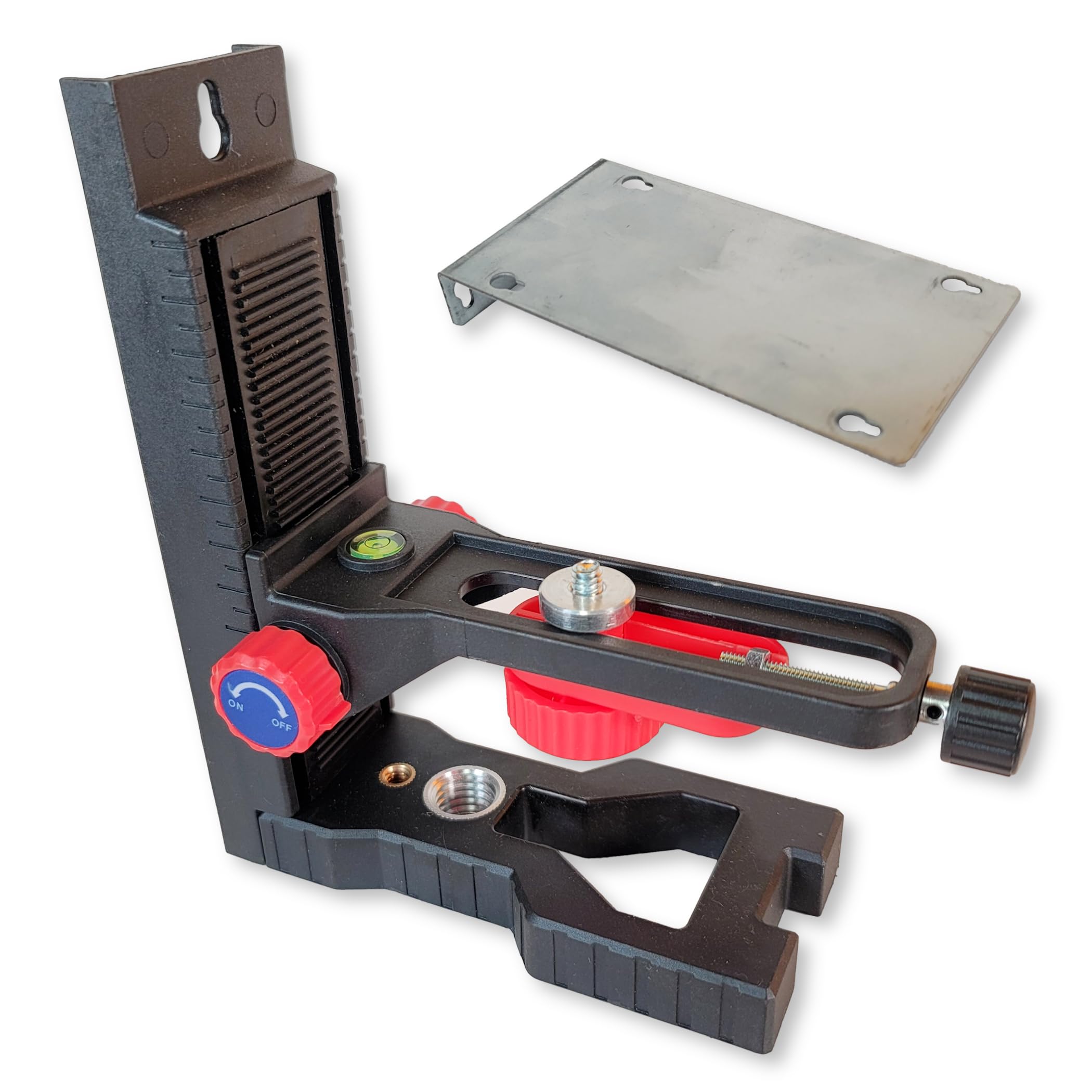 

Magnetic L-Shaped Laser Level Holder for Laser Levels, 5/8 and 1/4 Angles, with Height Adjustment, for Makita, Shinwa, Hilti, and Tajima (Magnetic)