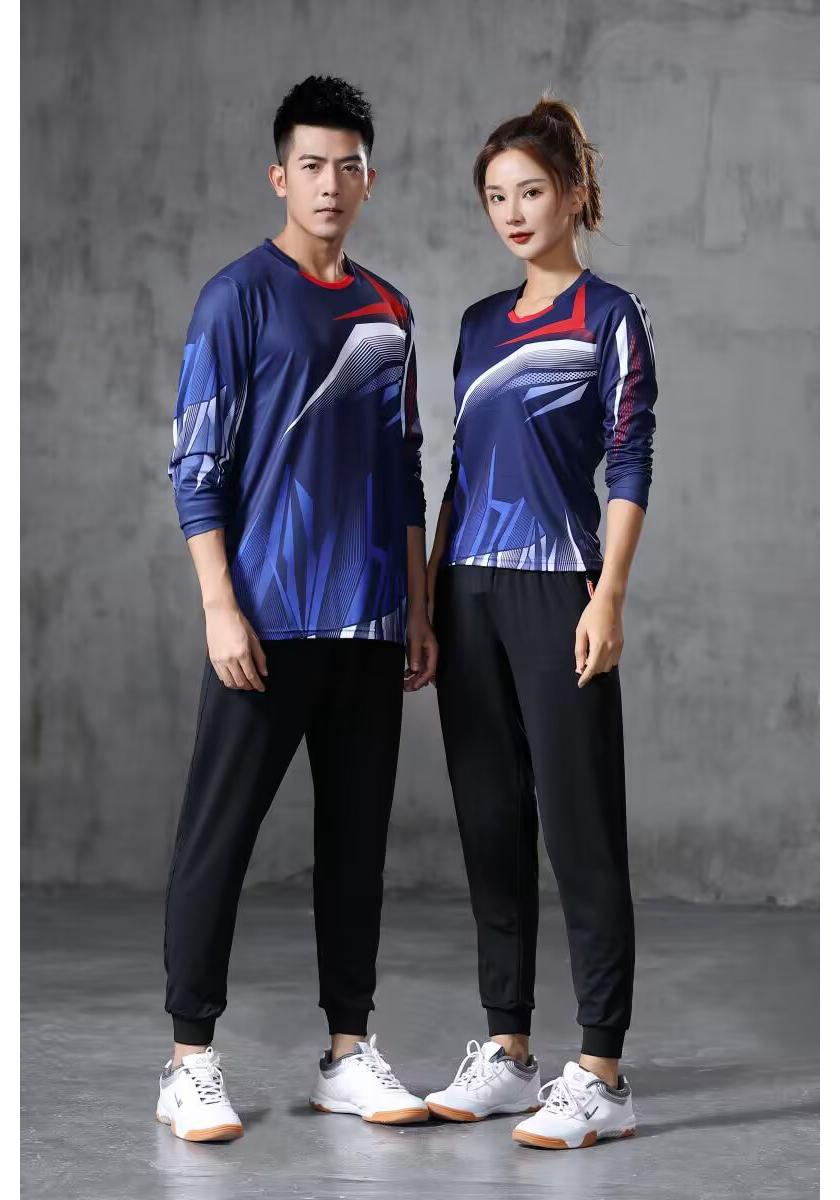 Volleyball Sportbekleidung Langarm-Oberteil - Unisex Badminton Tischtennis Team Uniform, Neuer Stil. Men's XXL