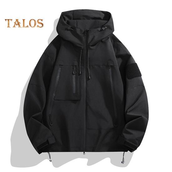 Erkek Kadın Rüzgarlık Su Geçirmez Dik Yaka Kapüşonlu Ceket Dış Giyim Ceket Yürüyüş Tırmanış Sporları için Fermuarlı Cepli