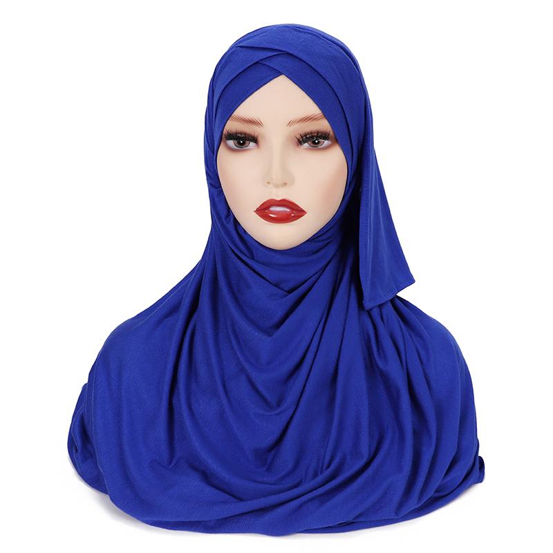 Müslüman Çapraz İç Bone Jarse Anında Tesettür Yumuşak Türban Düz Şal İyi Dikiş Esnek Eşarp Saç Bandı Sarıklar Tesettür Kadınlar