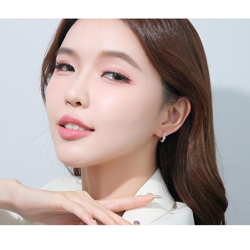 925 Sterling Silver Earrings Jewelry High Quality Retro Simple Pattern Purple White Zircon Earrings Hot Sale