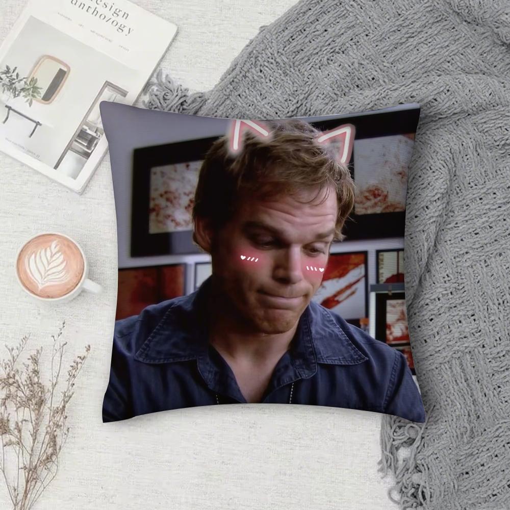 Dexter American Classic Horror TV Pillow Case Square DoubleSided Printing Sofa Cushion Cover Pillowcase Bedroom Bedside